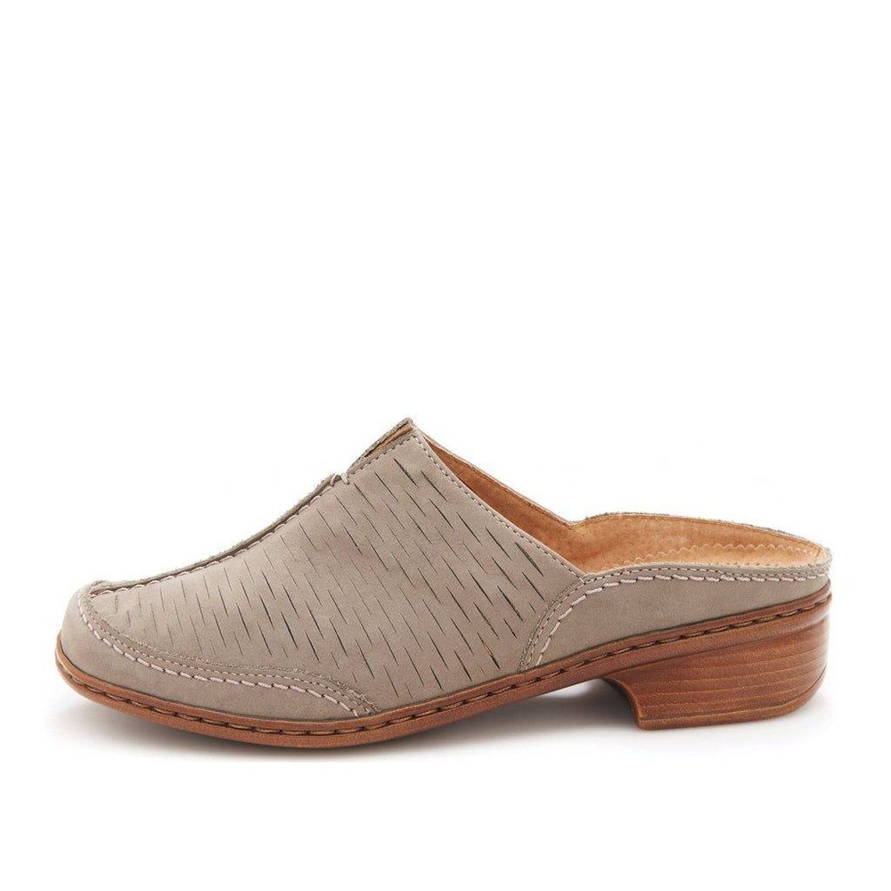 ARA Women's Ruffina Perforated Closed Toe Leather Slip On Mule Clogs Mule Size 6